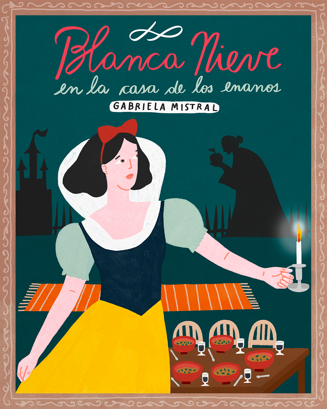 Ilustración: Blanca Nieve en la casa de los enanos